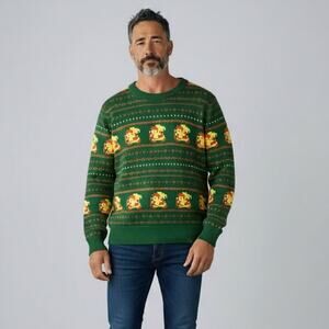Nintendo Legend Of Zelda Link Print Pullover Sweater Men's Sz M Green 2016